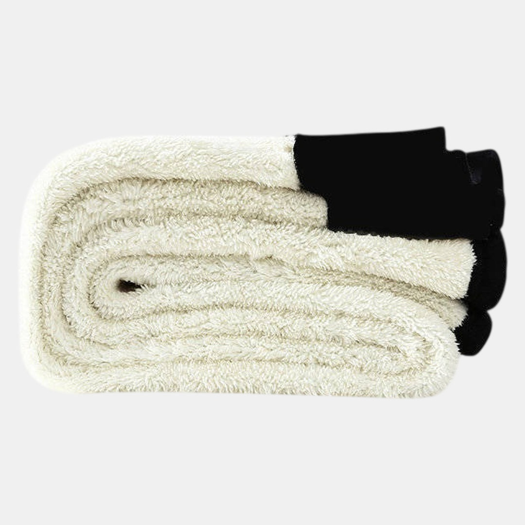 Fleece lined leggings, leg rolled back showing the thick sherpa cuff