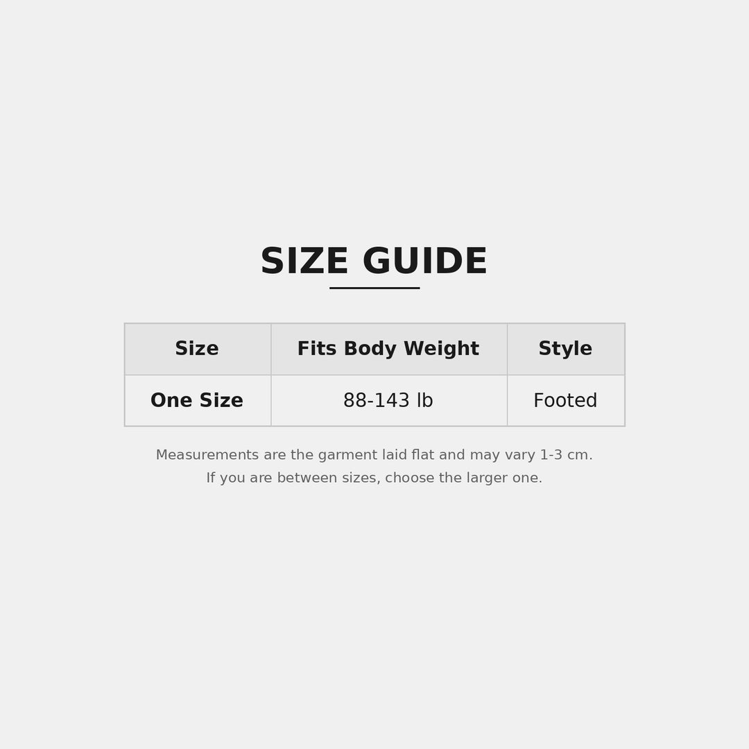Size guide: one size fits 88-143 lb