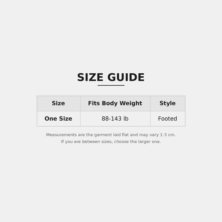Size guide: one size fits 88-143 lb
