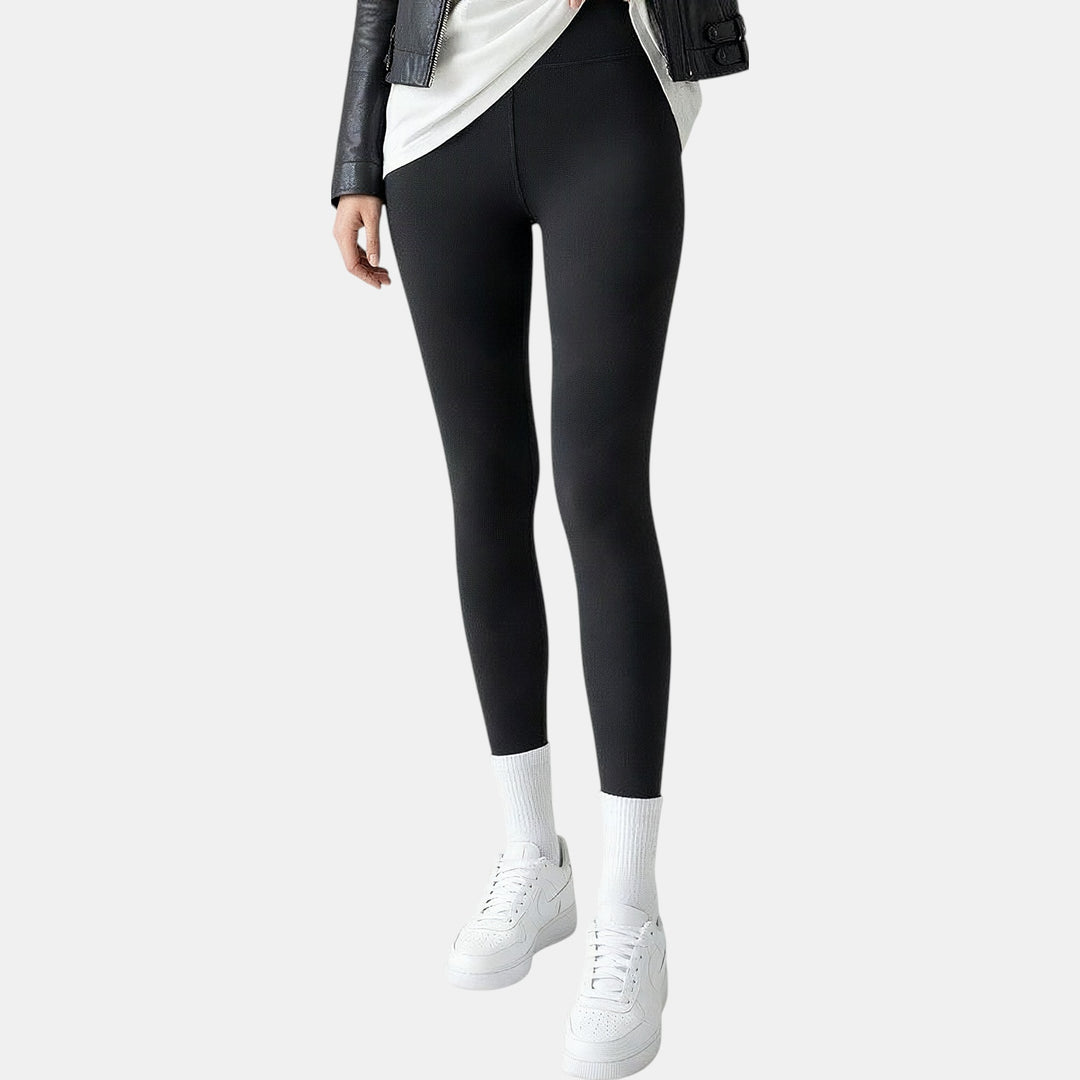 Black fleece lined high waist leggings