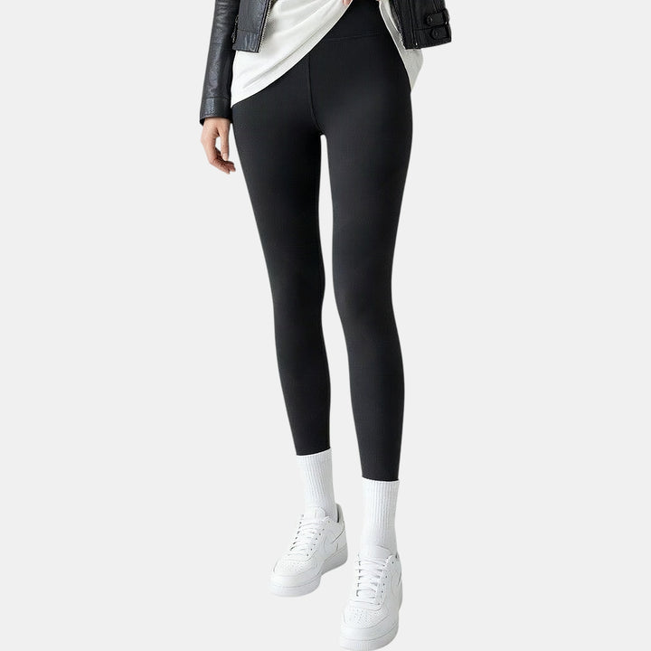 Black fleece lined high waist leggings