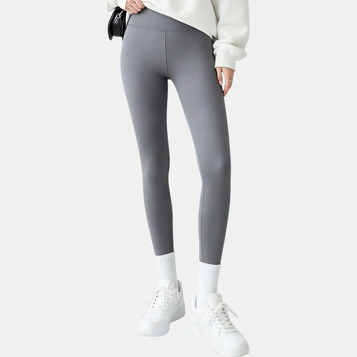 Grey fleece lined high waist leggings