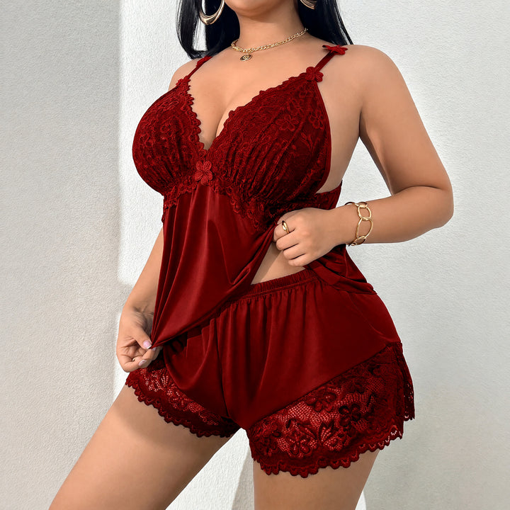 Women's Pajama Set in burgundy