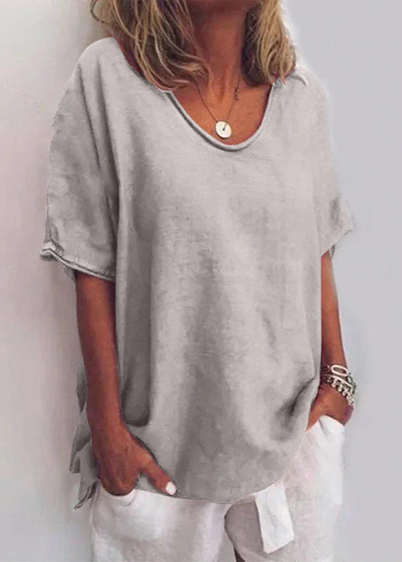 Women's Short Sleeve Blouse in grey