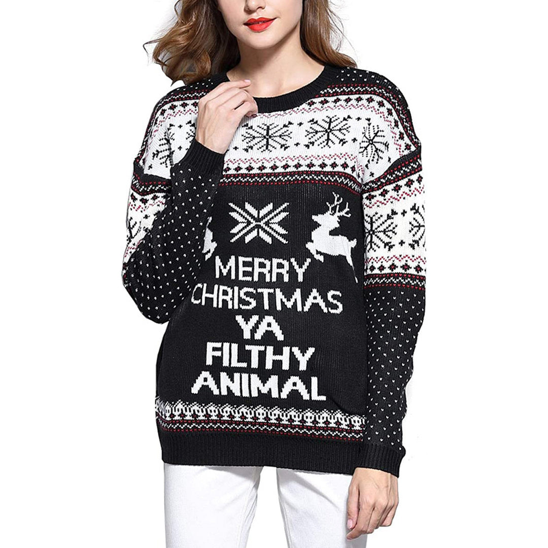Women's Ugly Christmas Sweater in black