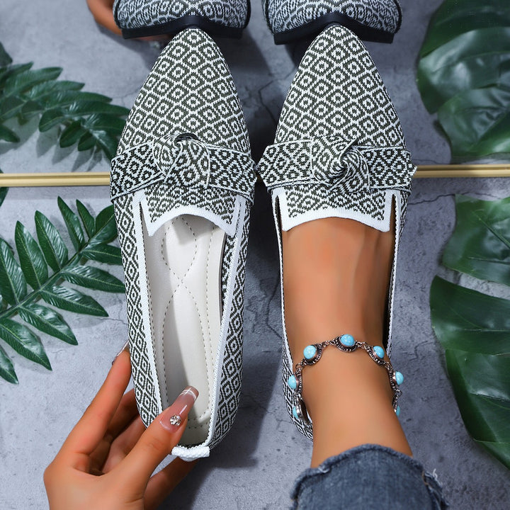 Women's Comfort Orthopedic Loafers in grey geometric
