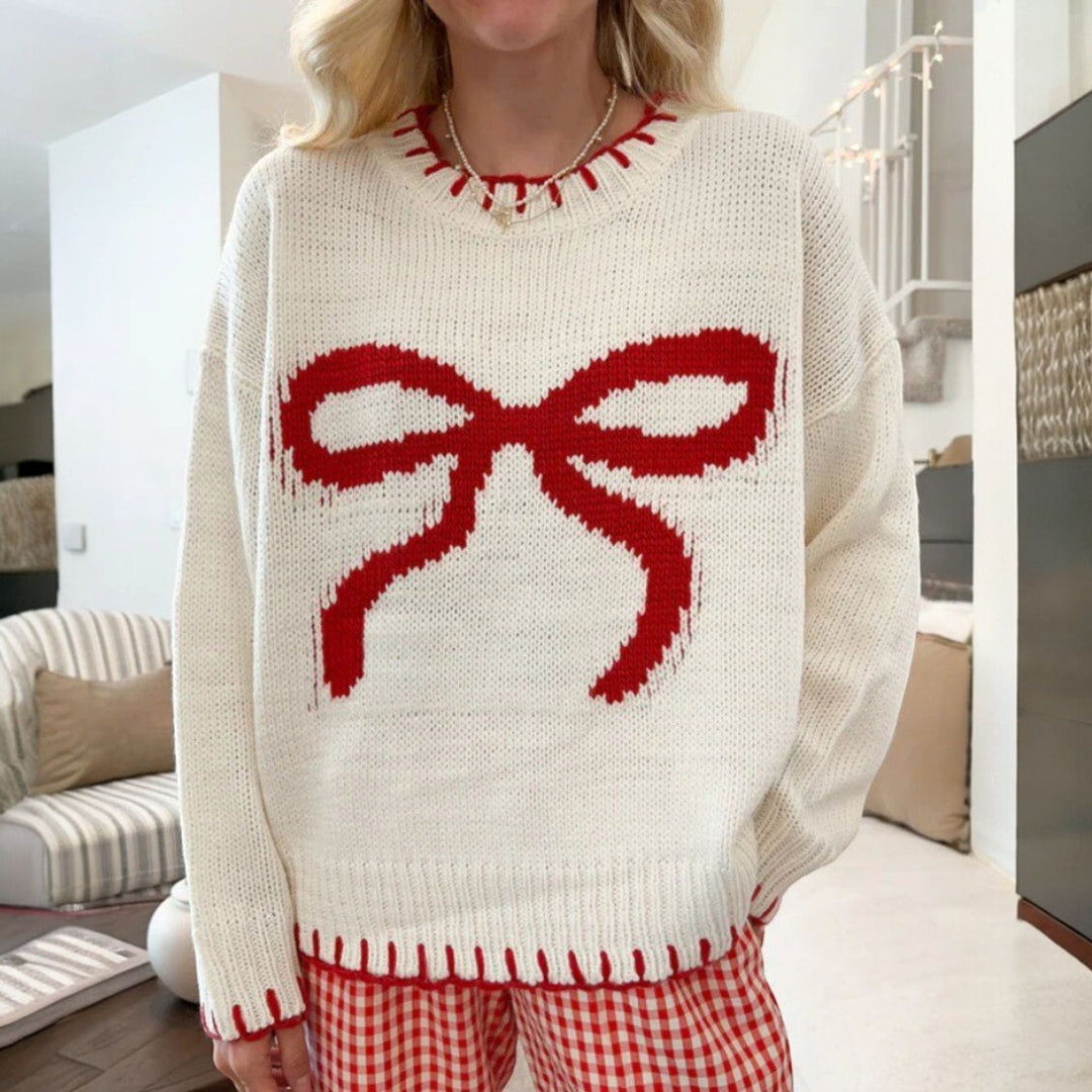 Women's Oversized Ugly Christmas Sweater in white