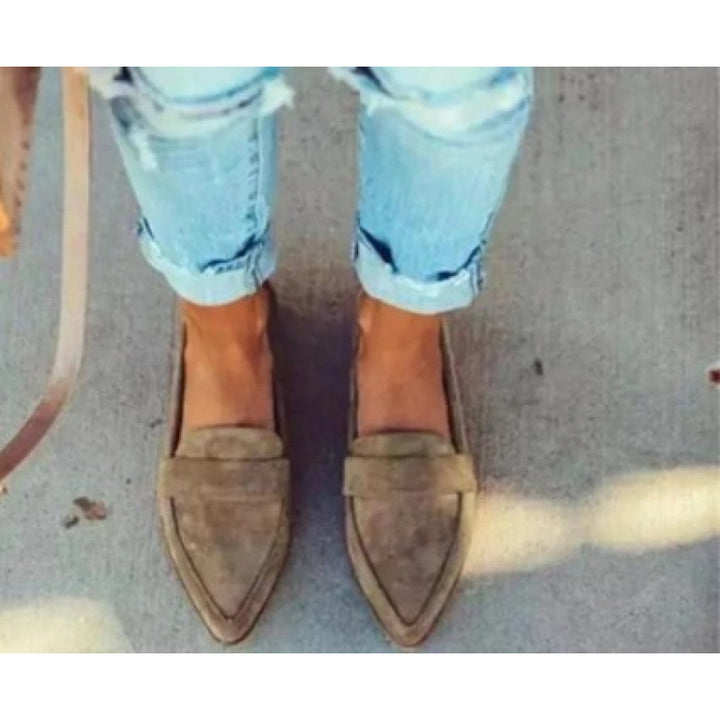 Women's Orthopedic Penny Loafers in taupe