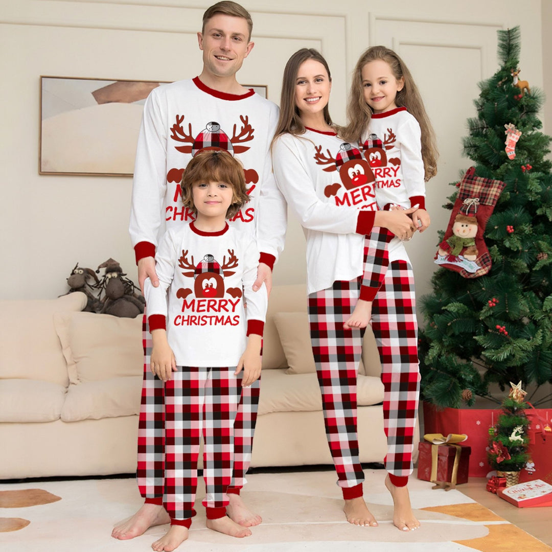 Women's Matching Family Christmas Pajamas in white plaid