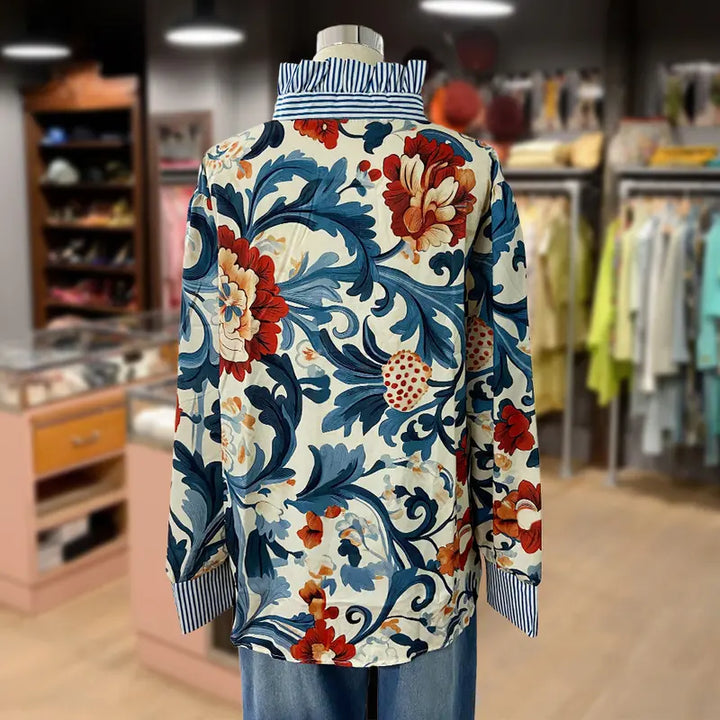 SERENITY | Classy Vintage Floral Print Blouse