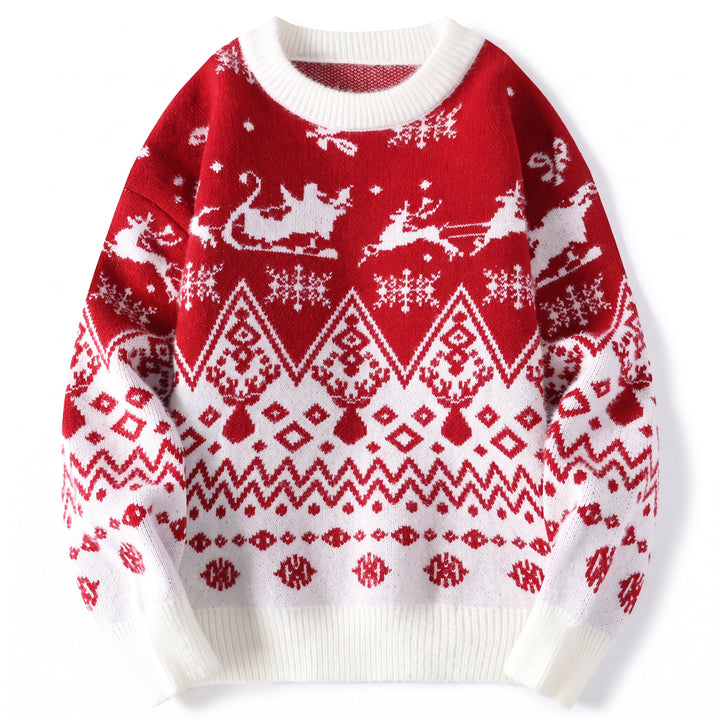 Women's Reindeer Ugly Christmas Sweater in red