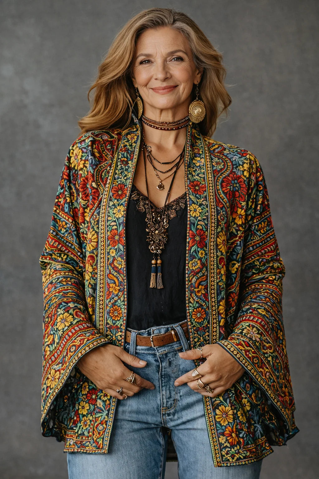Women's Boho Oversized Cardigan in multicolor