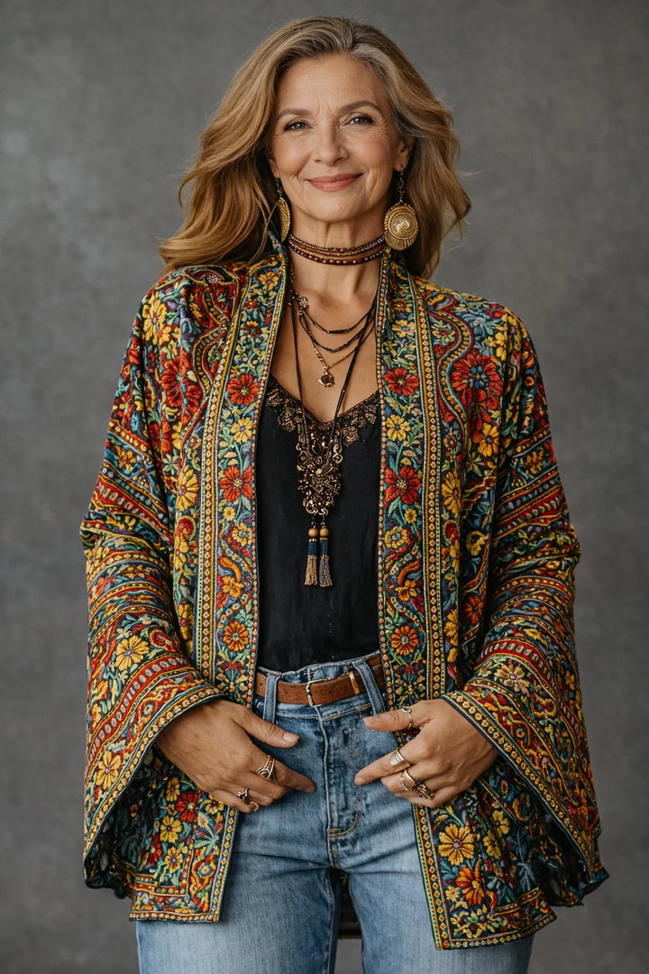 Women's Boho Oversized Cardigan in multicolor