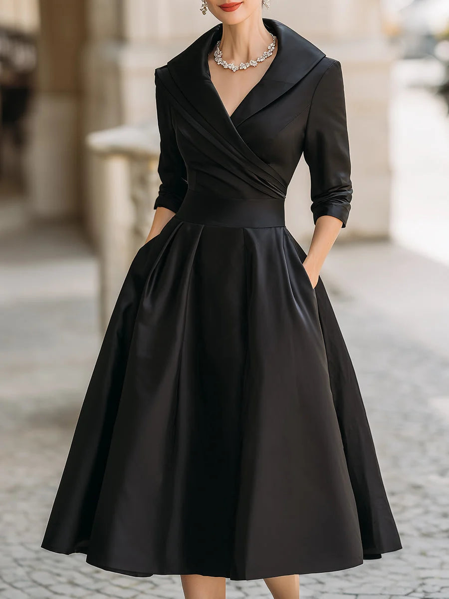 Women's Cocktail A Line Dress in black