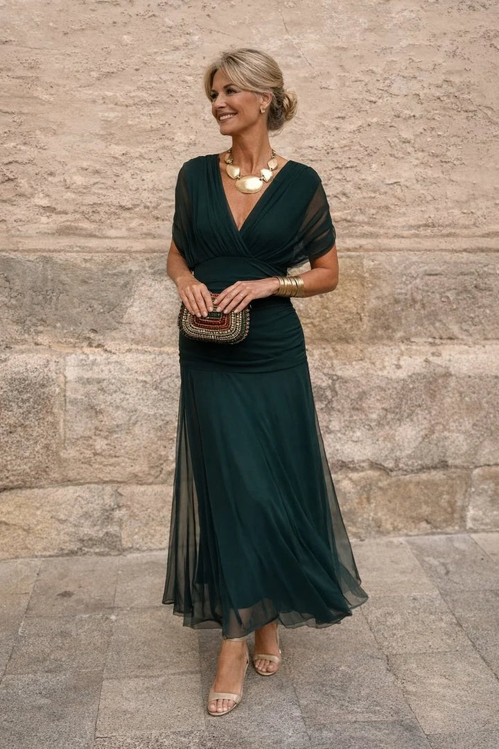 Women's Holiday Cocktail Dress in dark green