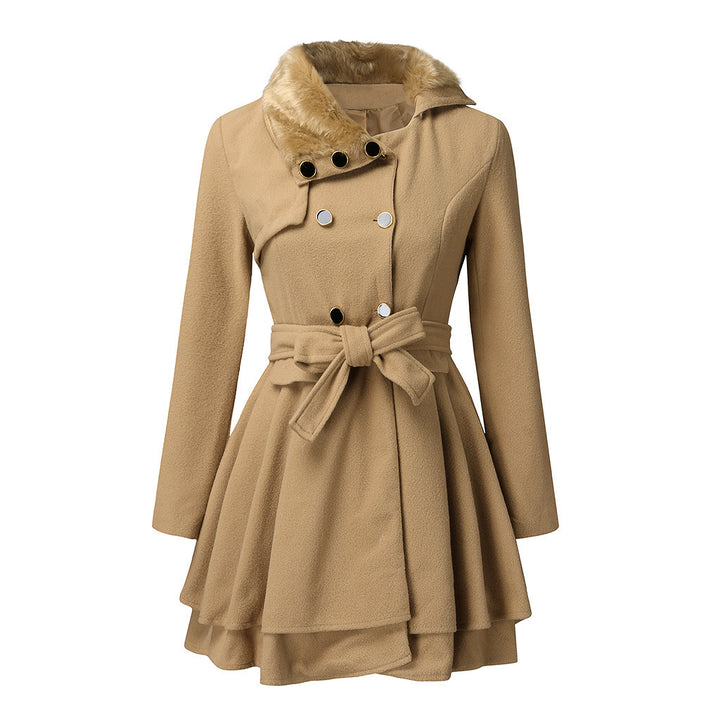 Women's Short Trench Coat in camel