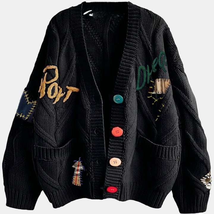 Women's Oversized Ugly Christmas Sweater in black