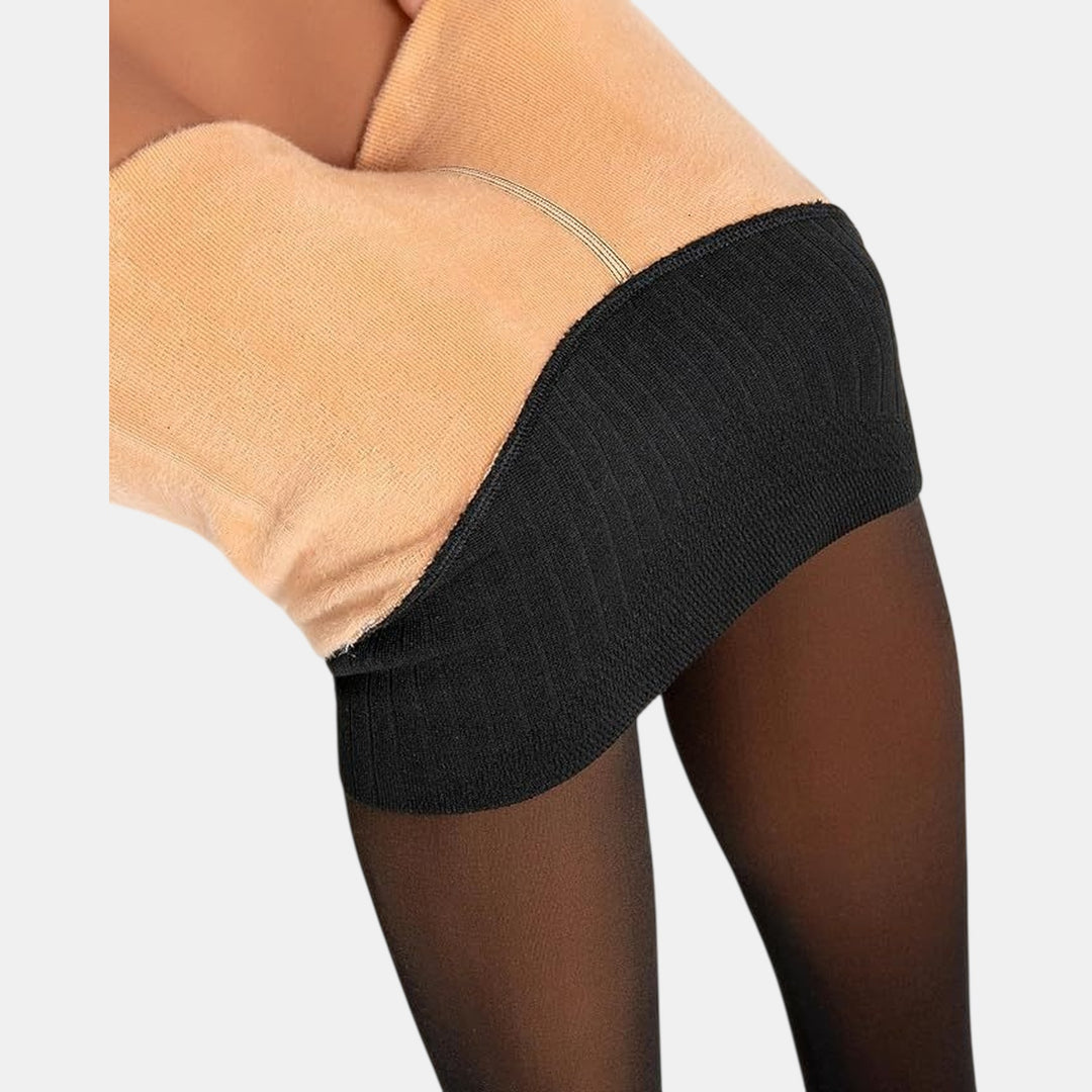 Fleece lining inside the sheer tights