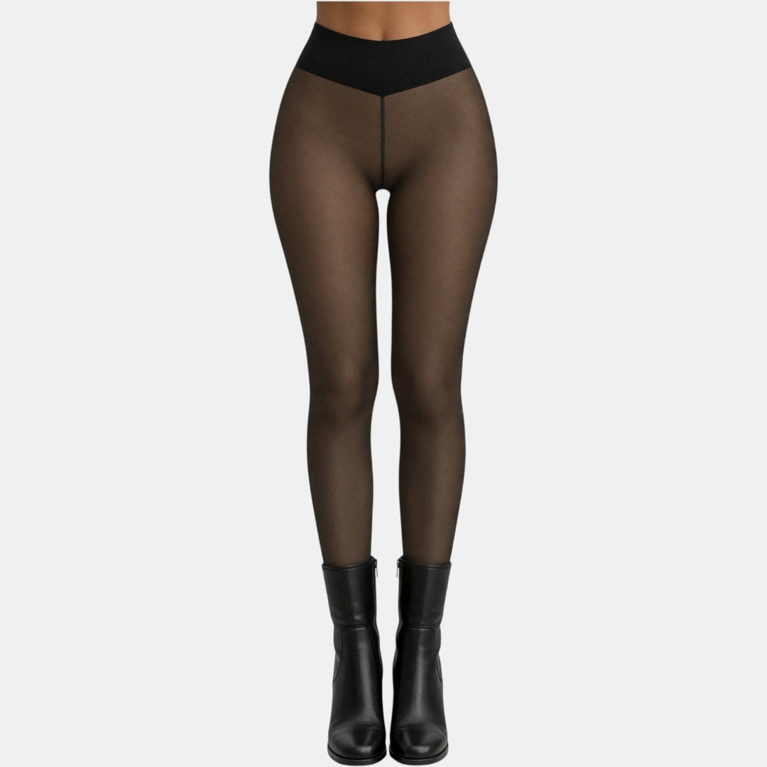 Black Sheer sheer fleece lined tights