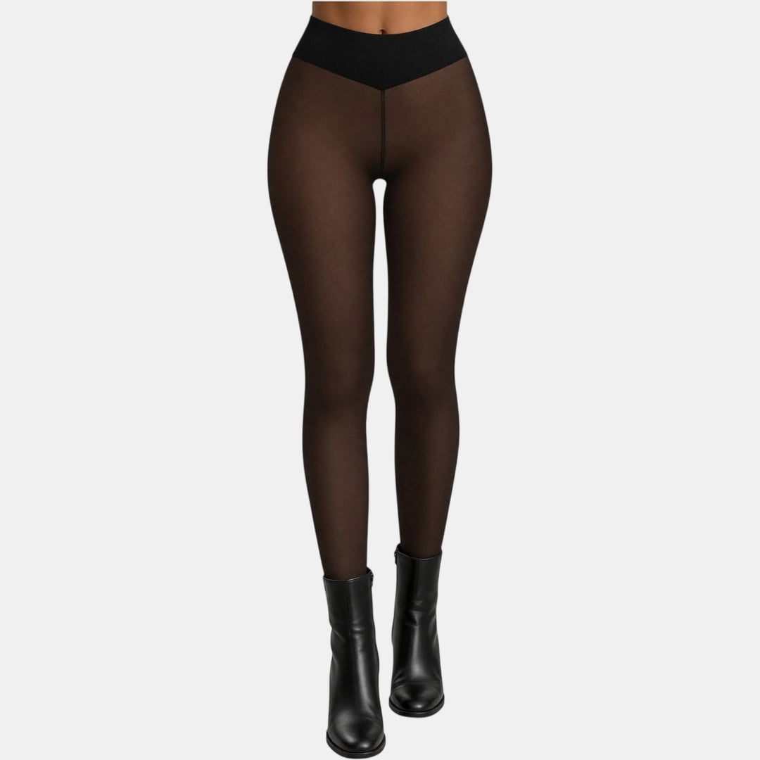 Espresso sheer fleece lined tights