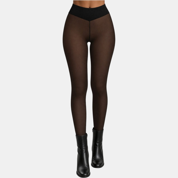 Espresso sheer fleece lined tights