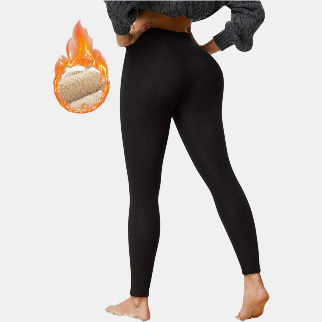 Fleece lined leggings thermal lining and stretch detail