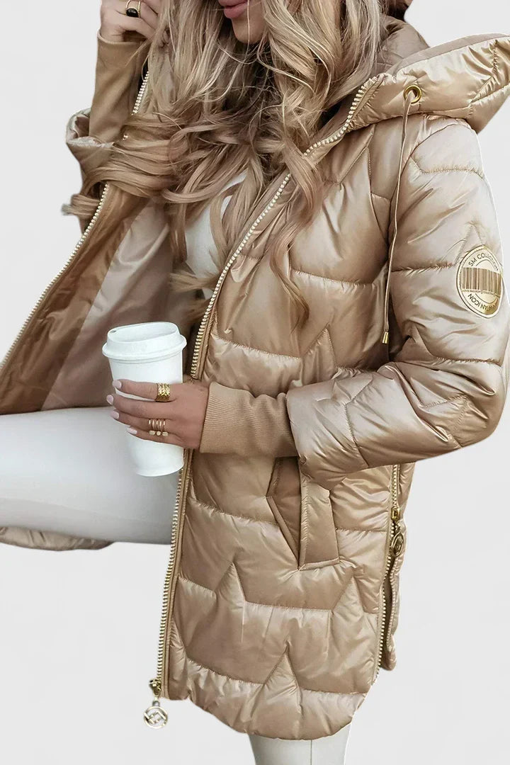 TILDA | Womens Hooded Quilted Long Puffer Jacket