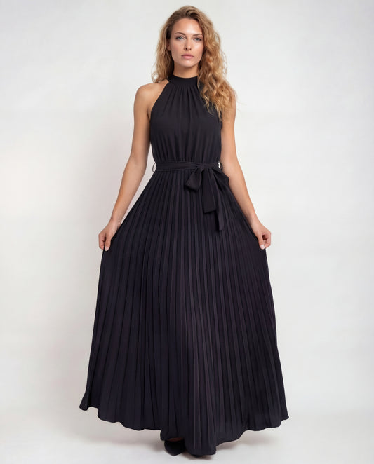 Cedrine | Pleated Halter Midi Dress