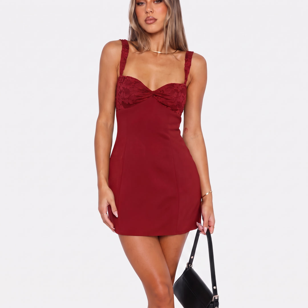 Women's Lace Bust Mini Homecoming Dress, Sweetheart Bodycon
