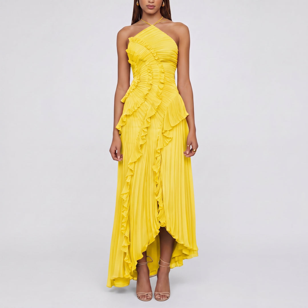 AMY | Ruffle Halter Formal Dress
