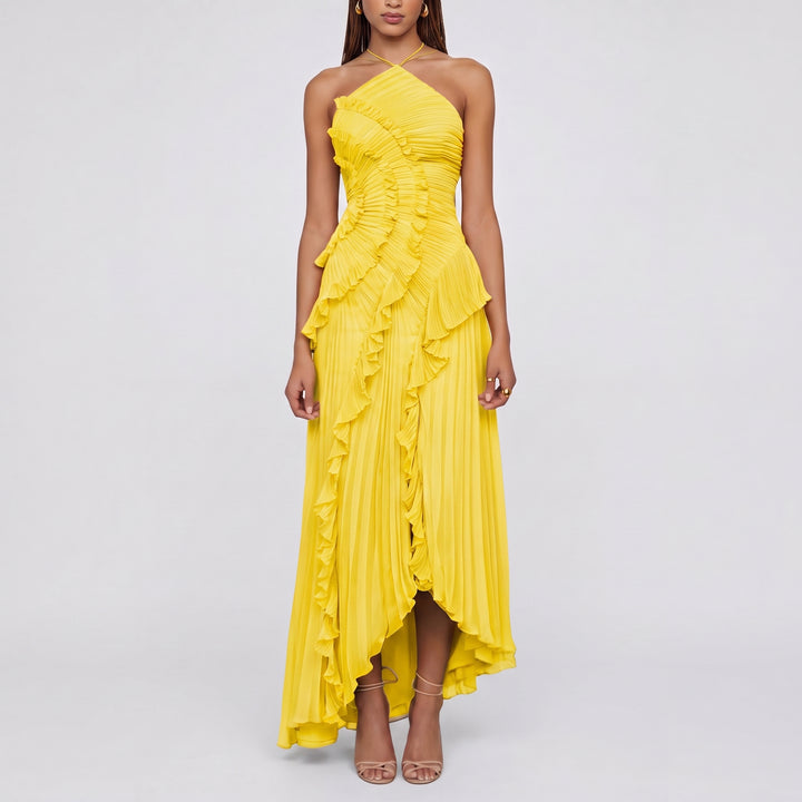 AMY | Ruffle Halter Formal Dress