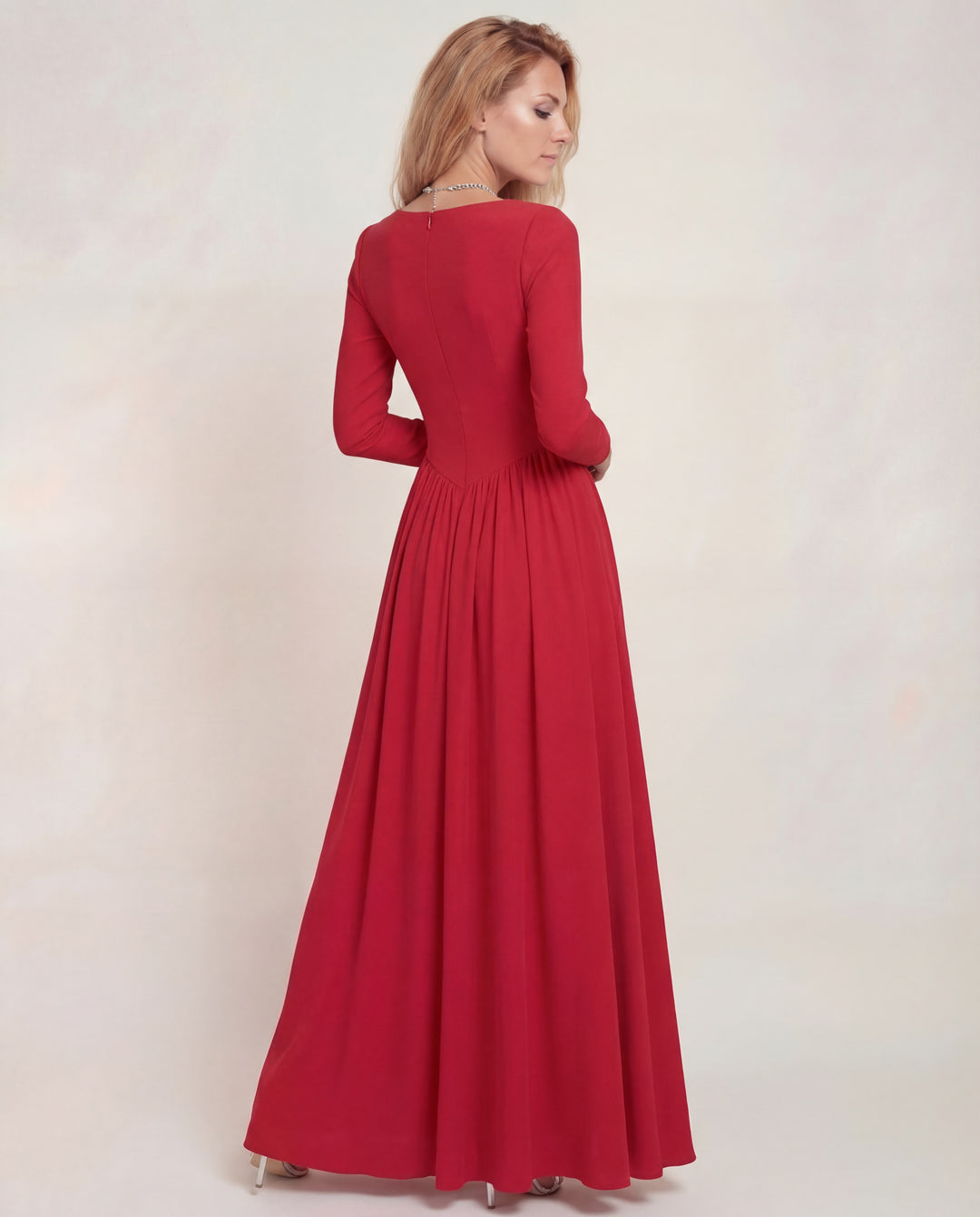 Akila | Heart Neckline A-Line Maxi Dress