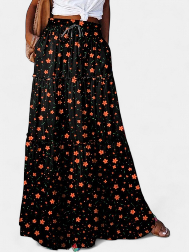 Black Orange Floral