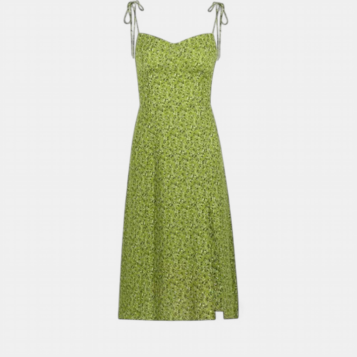 Women's Floral Midi Slip Dress, Ditsy Print Side Slit
