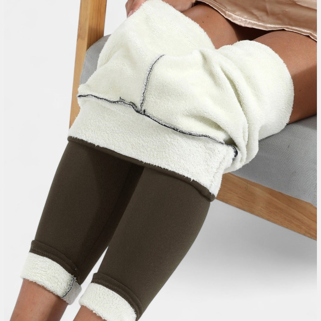 Brown fleece lined leggings