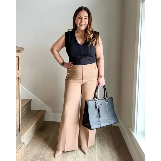CHLOE | Stretchable Wide-Leg Trousers for Women | Casual Everyday Pants