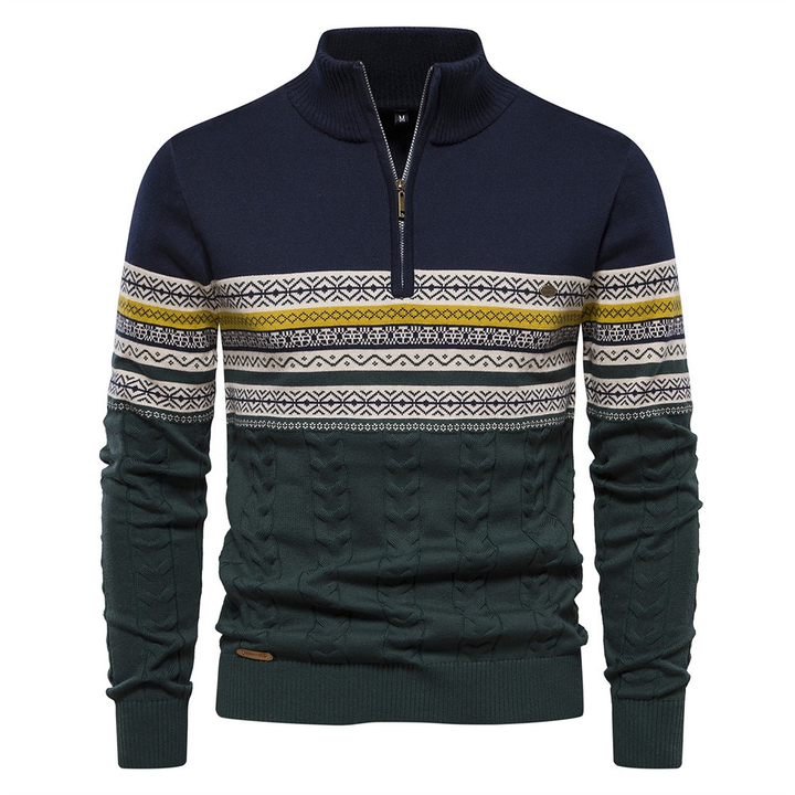 Navy Green Fair Isle