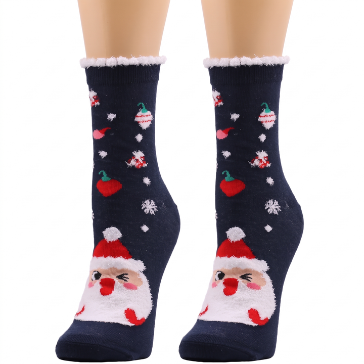 Navy Winking Santa