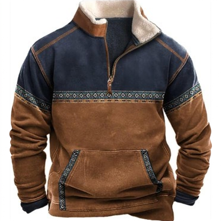 Navy Brown Colorblock