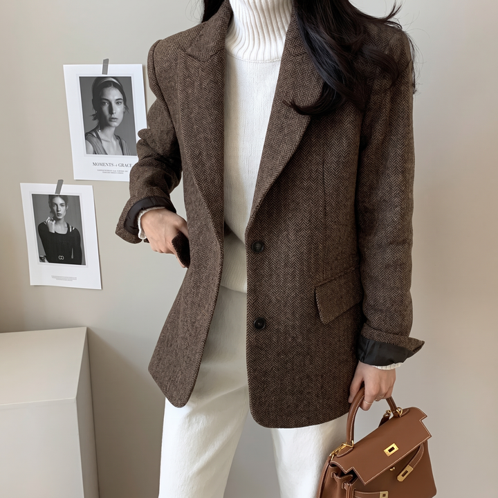 Brown Herringbone