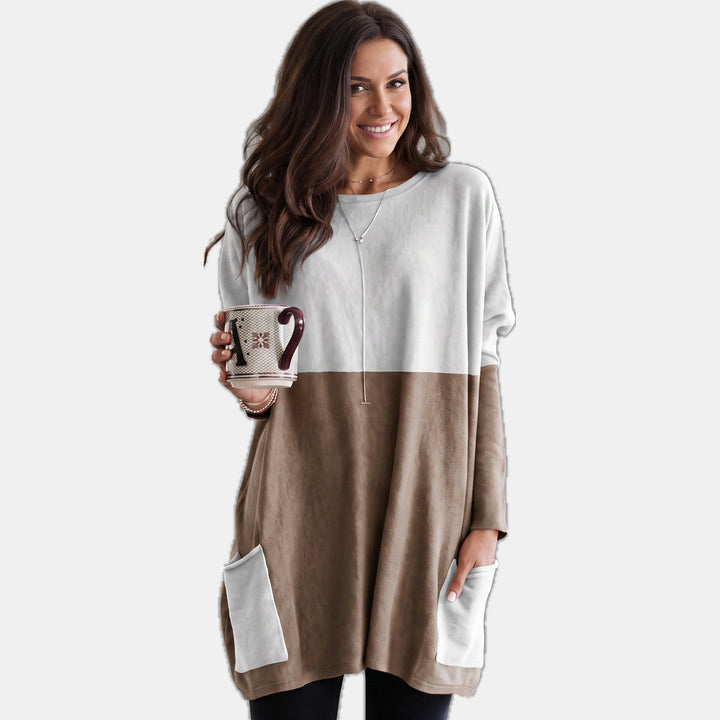 White Beige Colorblock