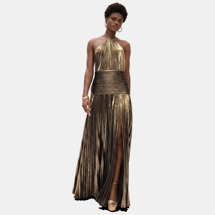 Gold Metallic Pleated