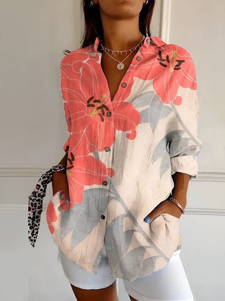 MELODIE | Elegant Floral Button Shirt